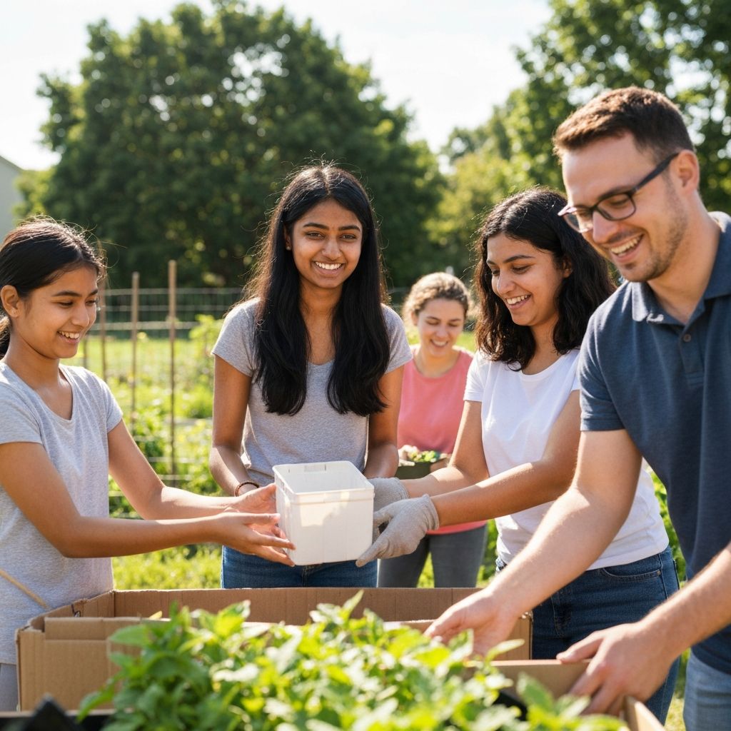 Community members working together